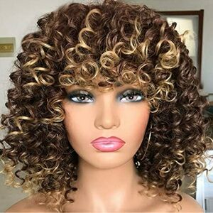 Women’s Ombre Blonde Curly Wig with Bangs *NEW*